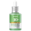 Anua 10+ skincare serum bottle with dropper on a white background
