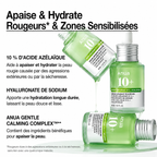 Anua skincare serum bottles with text on a white background