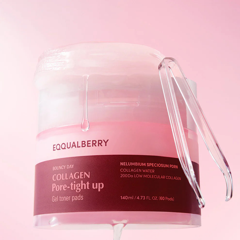 EQQUALBERRY Collagen Pore-Tight Up Gel Toner Pads (140ml | 60 Pads)