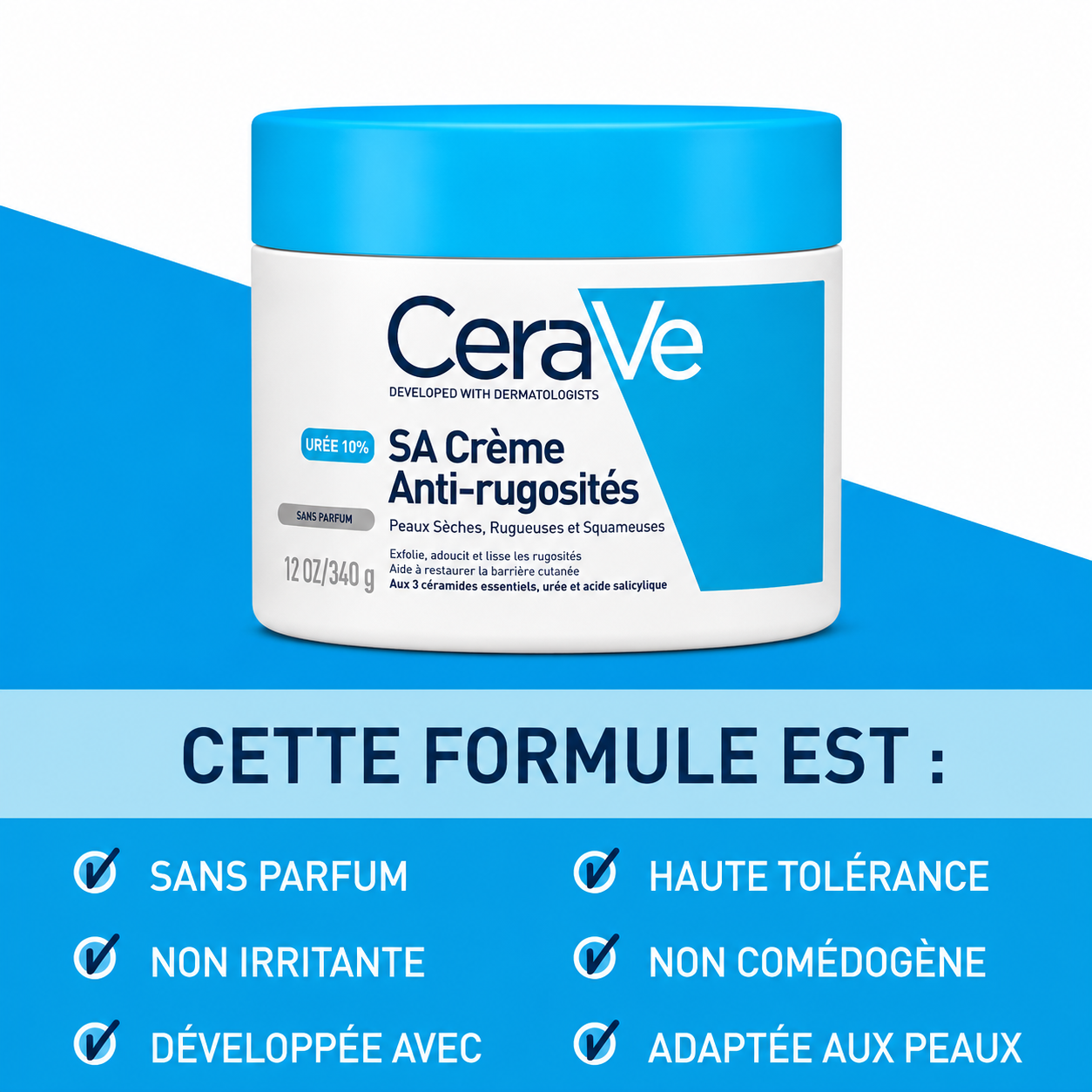 CeraVe SA Crème Anti-Rugosités (340g)