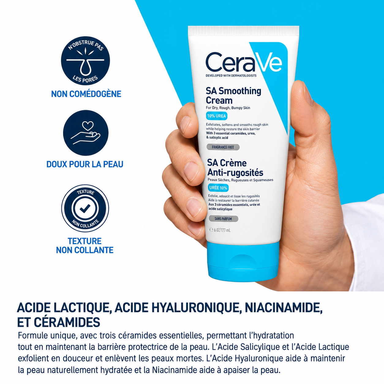 CeraVe SA Crème Anti-Rugosités (177ml)