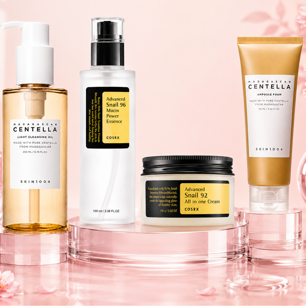 Routine Glass Skin Complète Quatuor SKIN1004 & COSRX
