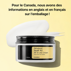 Cosrx cream jar with text on a yellow background