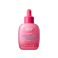 Pink serum bottle with dropper on a pink background