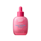 Pink serum bottle with dropper on a pink background