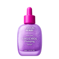 Purple serum bottle with pink cap on a white background