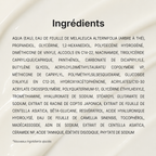 List of ingredients on a product label with a white background