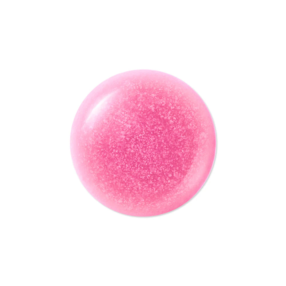 Pink glittery sphere on a white background