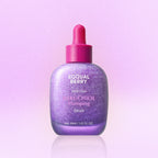 Purple serum bottle with pink dropper on a light purple background