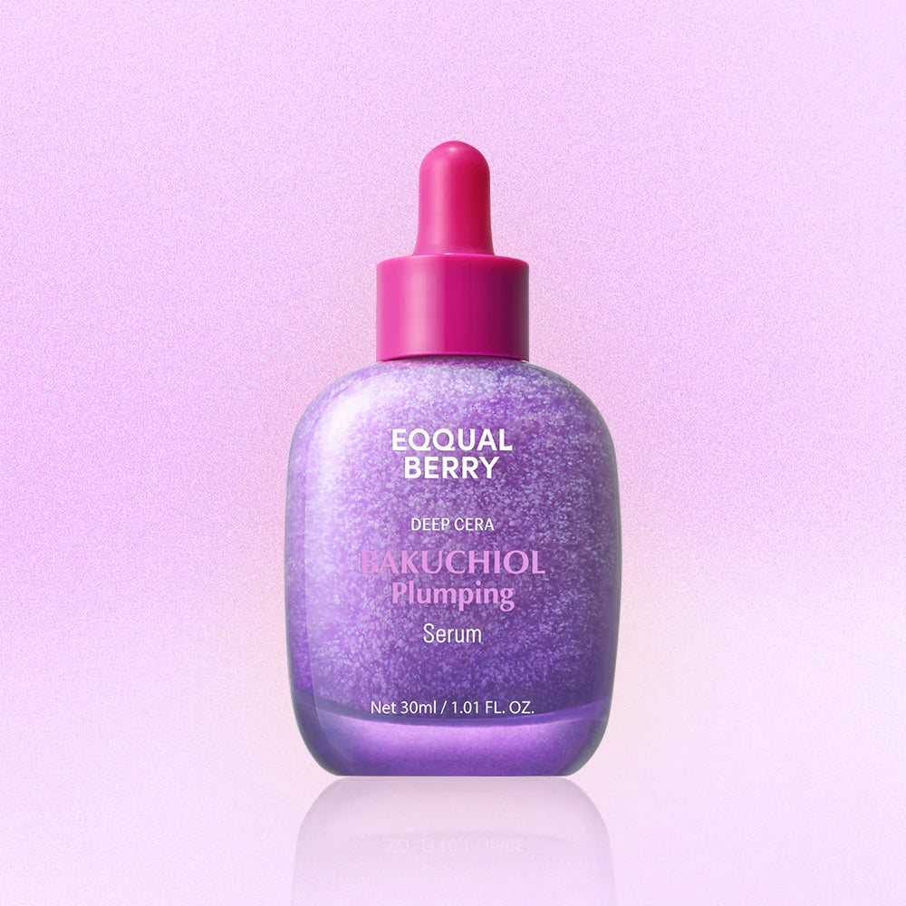 Purple serum bottle with pink dropper on a light purple background