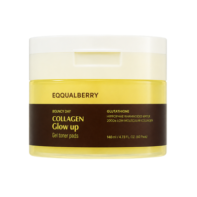 EQQUALBERRY Collagen Glow Up Gel Toner Pads (140ml | 60 Pads)